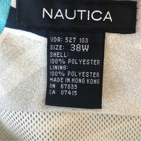 Nautica size 38 swim trunks  blue, light gray turquoise & navy - Picture 5 of 9